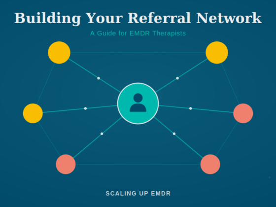 Diagram showing an EMDR therapist's referral network with connected referral sources